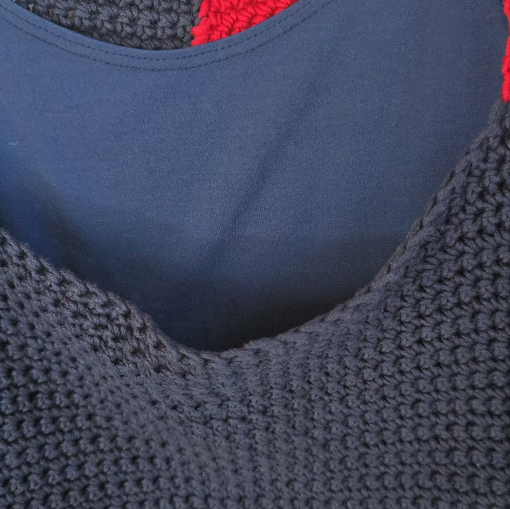 Staud Two-Tone Red and Blue Crochet Top NWOT Small - Picture 5 of 7